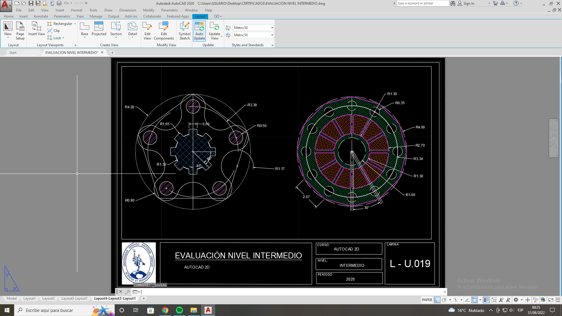 U Linex Foro Autocad 2d Y 3d Basico Avanzado Evaluacion Niverl Intermedio 5272