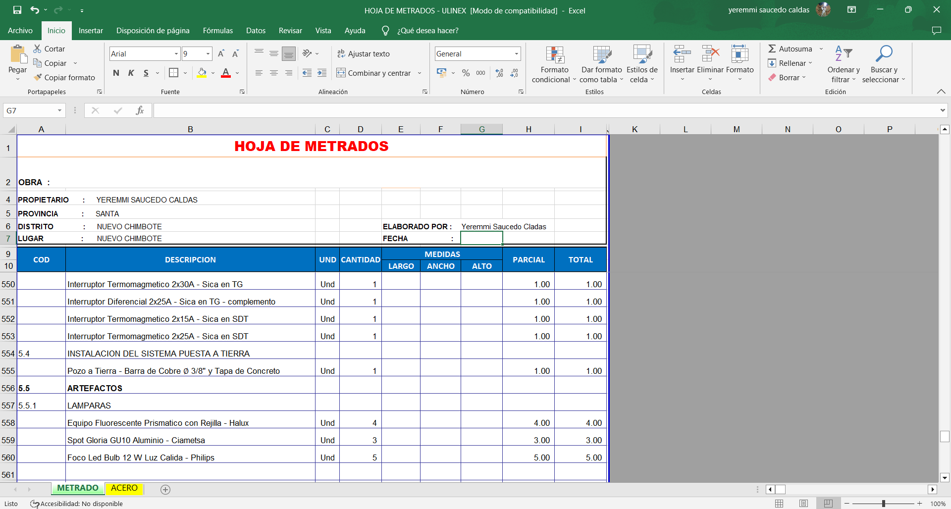 TRABAJO DE METRADOS EN EDIFICACION