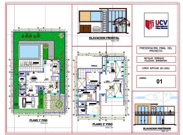 Presentación de Trabajo final de Autocad 2D - 2022